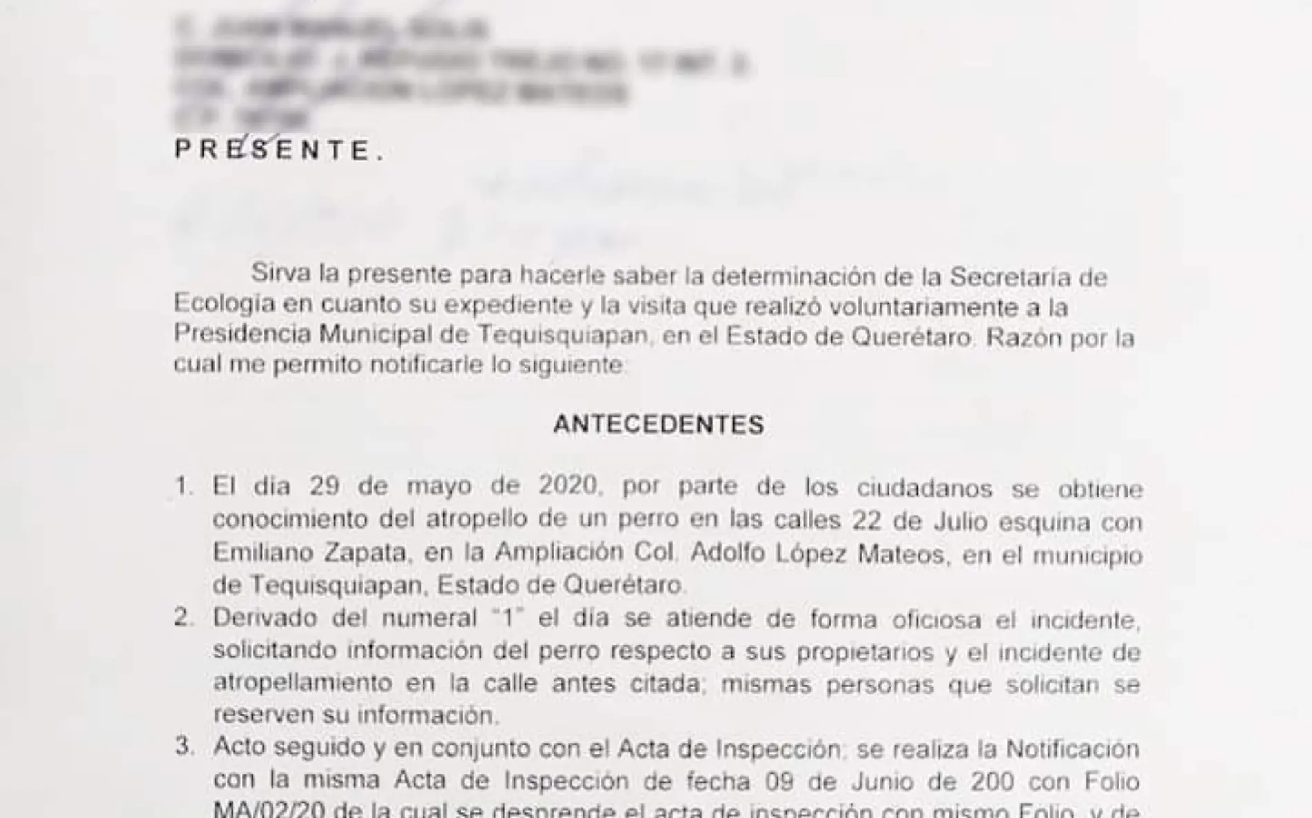 El gobierno de Tequisquiapan impuso sanci_n econ_mica al responsable de haber atropellado